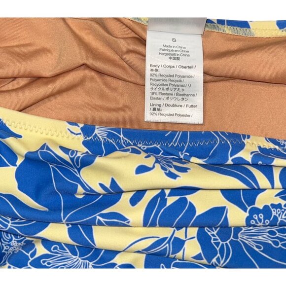 J.Crew Ruched high-rise bikini bottom Small with Top 36A Blue Floral Tropical - Picture 8 of 9